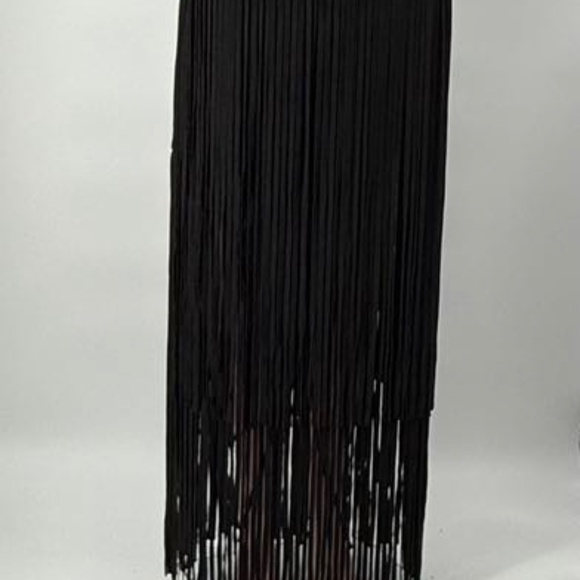 NWT Pinto Ranch Adore Western Faux Suede Long Fringe Skirt Size XL Black - Picture 3 of 13